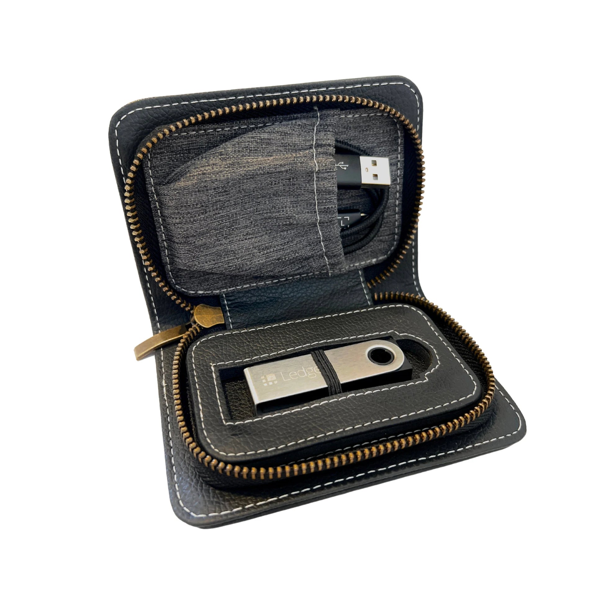 Luxury Crypto Wallet Case Compatible with Ledger Nano X/S/S plus – Protective Vegan Leather Hard Case Wallet for Crypto and Nfts