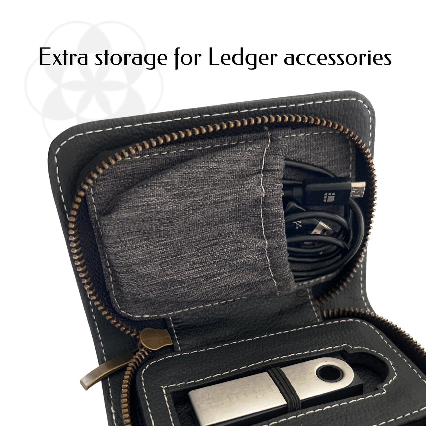 Luxury Crypto Wallet Case Compatible with Ledger Nano X/S/S plus – Protective Vegan Leather Hard Case Wallet for Crypto and Nfts
