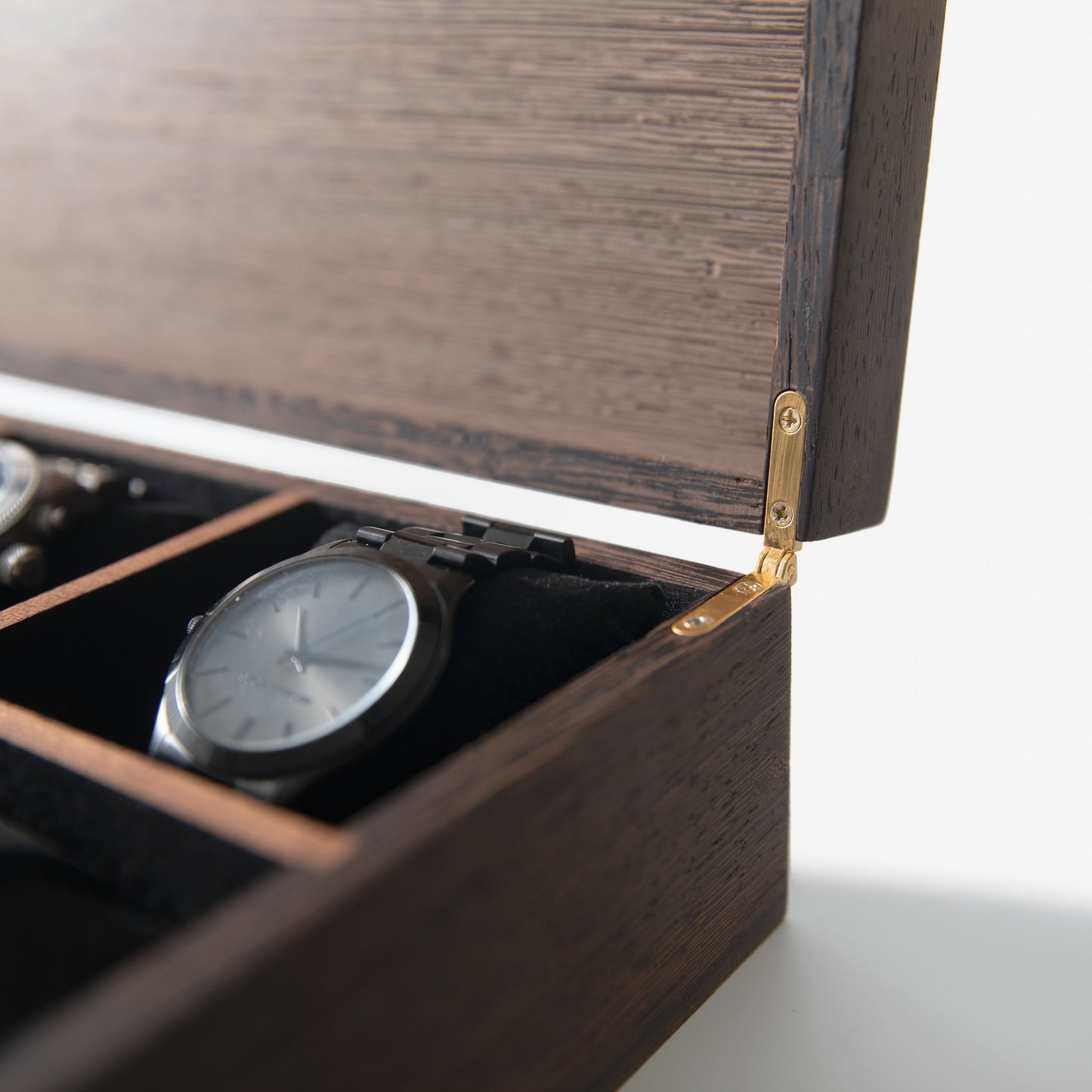 Wenge Hardwood Watch Box - 8 Watch Compartments - Soft-Pillowed Base - Personalized Gift